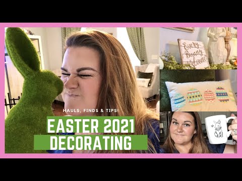 EASTER 2021 DECORATING: Finding attic treasures, Target finds & Hobby Lobby Haul |