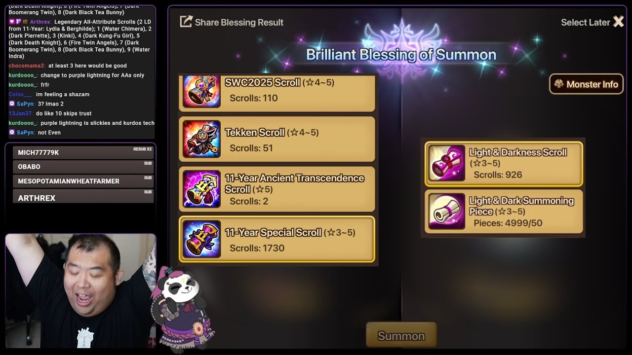 [Summoners War] The biggest summon session ever. (1000+ LD, 110+ SWC, 1700+ 11 Year Special, 420AA)