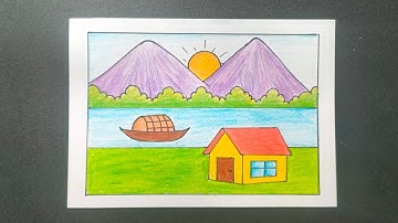 hướng dẫn vẽ tranh phong cảnh đơn giản|Relaxing Scenery Drawing | Simple Landscape