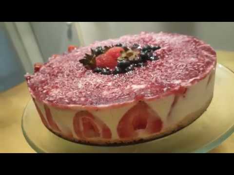 strawberry-cheesecake-easy-recipe!-gateau-au-fromage-et-fraises-facile!