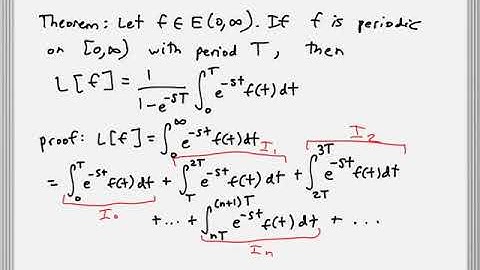 10.3 - Periodic Functions and the Laplace Transform