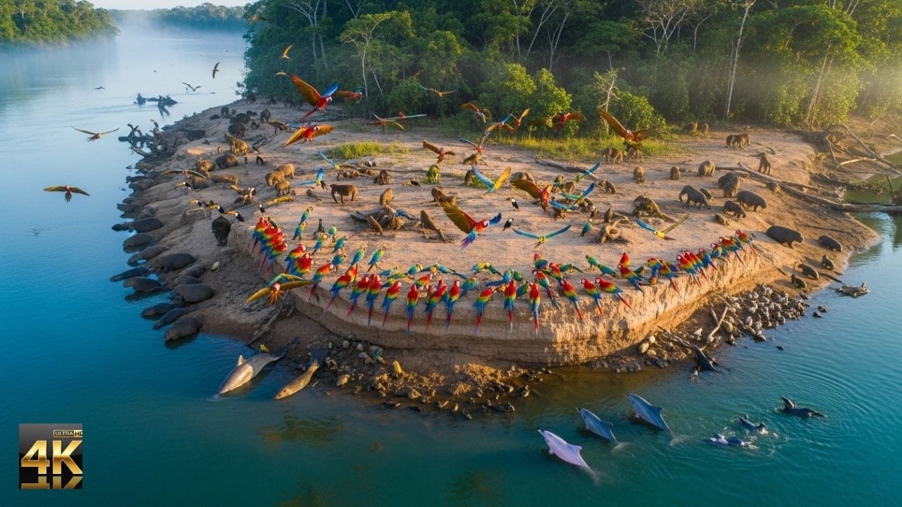 Relaxing Walk in the Amazon: Anaconda Swamp 🐍 | Early Dawn Tranquility (No Music | 4K)