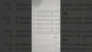BTECH JNTUH R22 DEVOPS PREVIOUS QUESTION PAPER 2026#trend#trending#exam#youtubeshorts