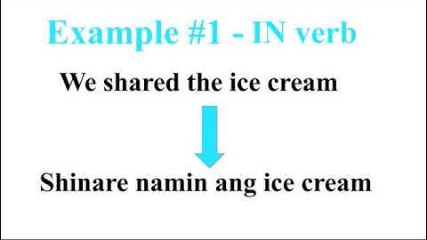 Tagalog Object focus Verbs