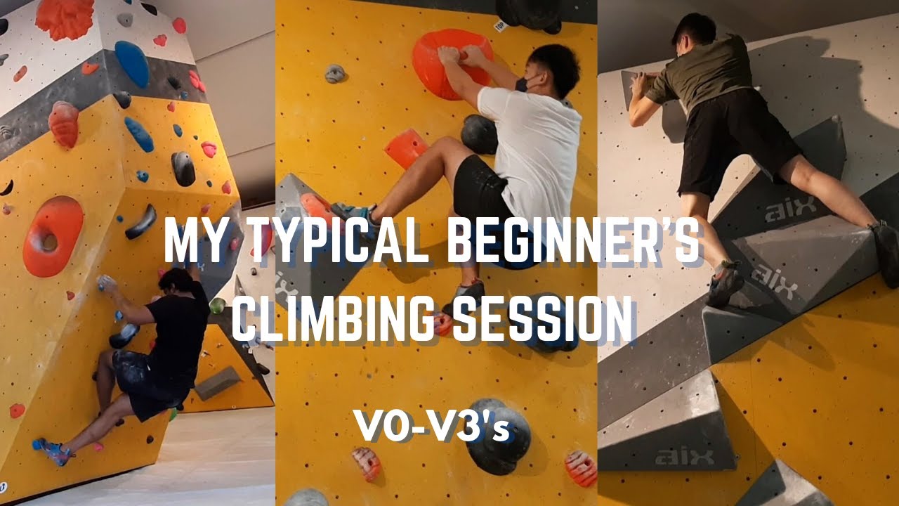 my typical beginner's climbing session - YouTube