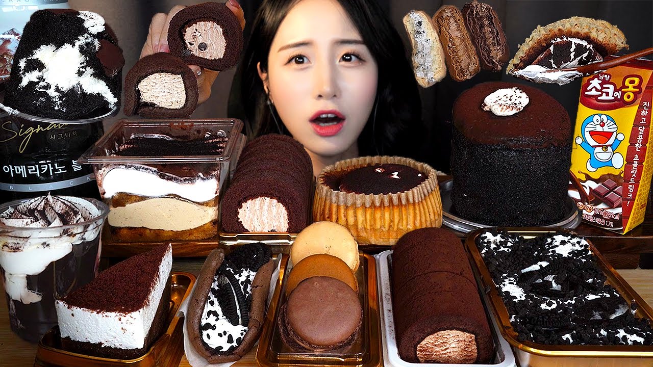 Шоколадный десерт🍫 Корейский круглосуточный магазин ASMR МукбангㅣКекс Миндальное печенье Dessert