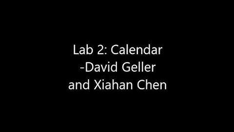EECS 1012 Lab 2 - Calendar