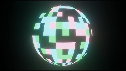 Background, spinning sphere of green, pink and blue colors, vj loop. -