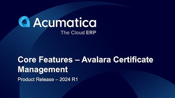 Product Release - 2024 R1 Core - Avalara Certificate Management