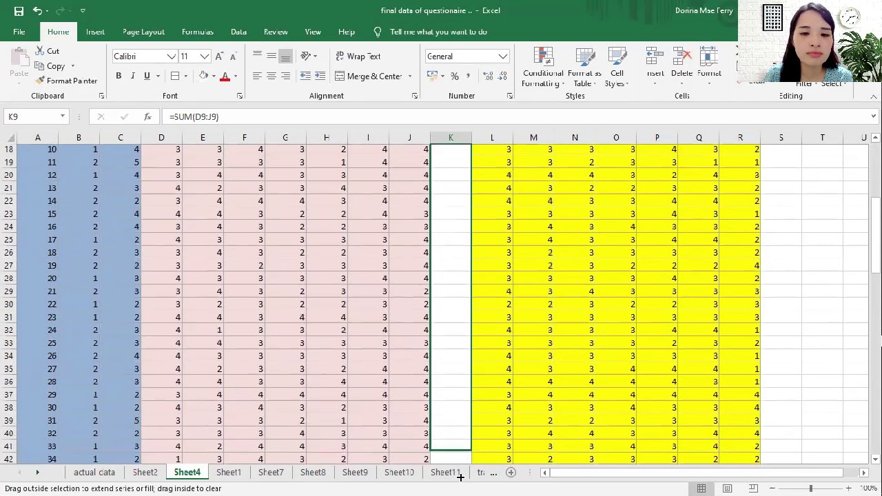 research work on microsoft excel