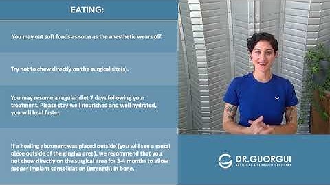 Post Operative Patient Instructions for Implant Placement + Bone Grafting