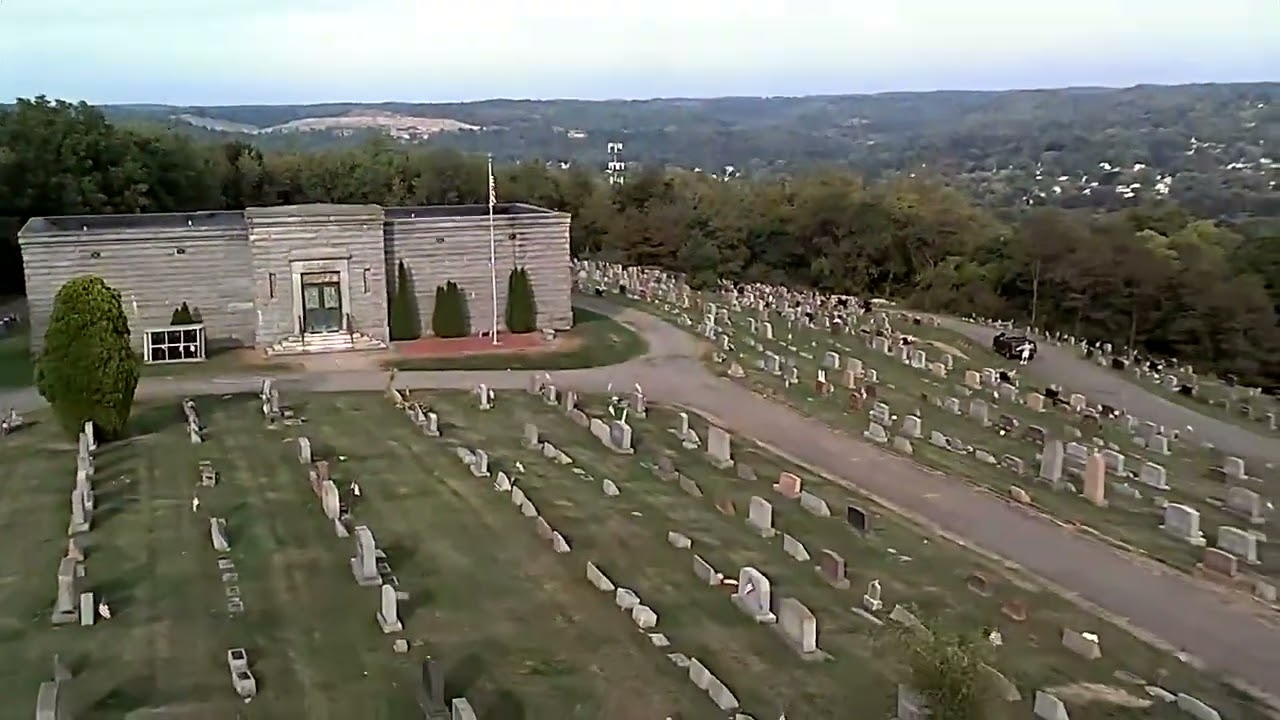 Aerial footage.  Locust grove cemetery etc.  Ellwood City pa.  Sept 2022