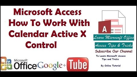 Microsoft Access How To Work With Calendar Active X Control
