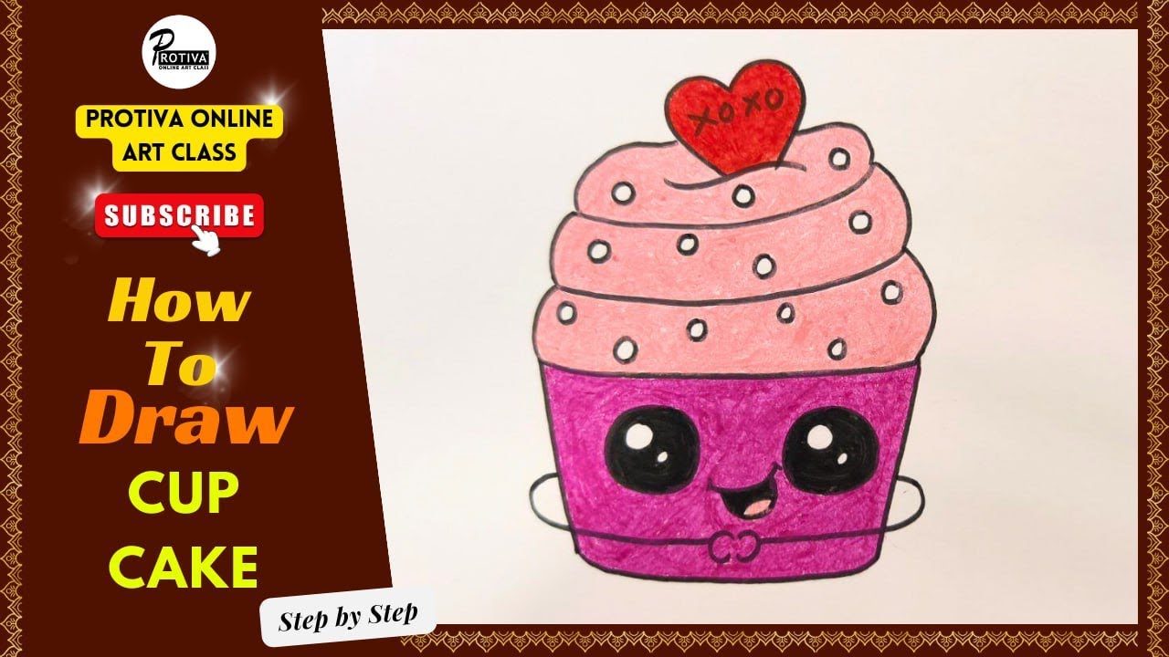 How To Draw a Cupcake Step By Step 🧁 Cupcake Drawing EASY - YouTube