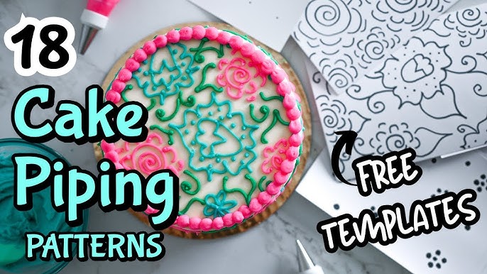 18 Easy Cake Piping Patterns + Free Templates! | Quick Buttercream Guide - YouTube majestic-cake-stencil-double-barrelled-cake-stencil-silvia-favero