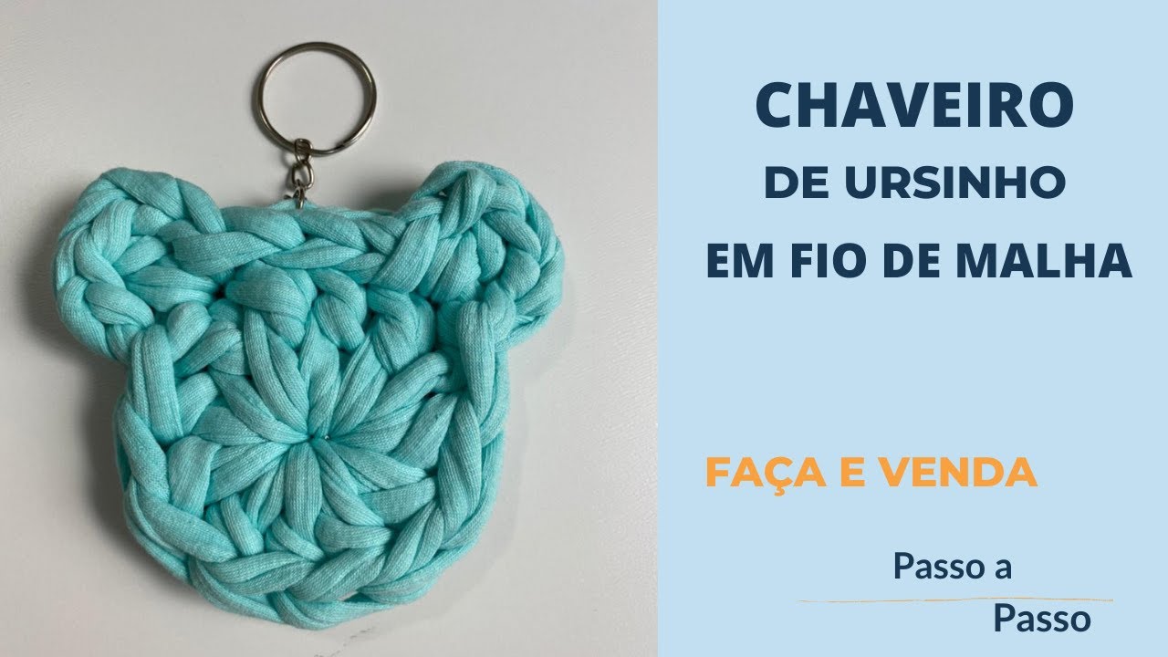 Chaveiro de ursinho. Aprenda como fazer chaveiro de ursinho em fio de malha.