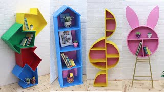 Bookshelf at home with cardboard | Easy bookshelf with cardboard 2021