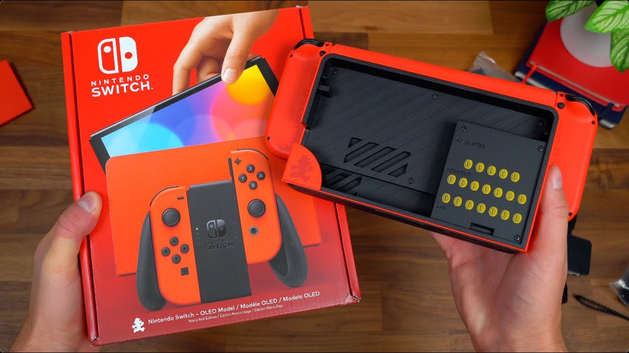 Nintendo Switch - OLED Model: Mario Red Edition : Video Games