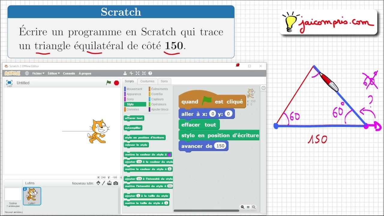 Exercice ♦ Écrire un programme sur Scratch • Tracer un triangle ...