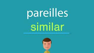 Comment dire pareilles en anglais