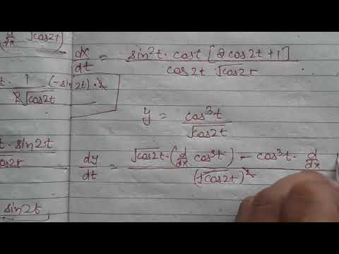 derivative x=cos³t/root cos2t,
