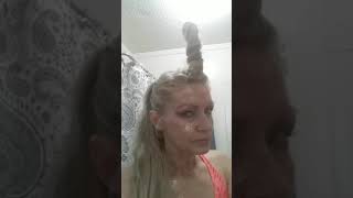 Unicorn hair for 'Crazy hair day' at work. Too bad it looked like something else. 😂😂
