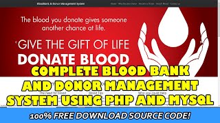 Blood Bank and Donor Management System using PHP and MySQL | Free Download Source Code screenshot 5