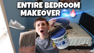 ENTIRE BEDROOM MAKEOVER (INTO HYPEBEAST ROOM) PT.1🤯🔥