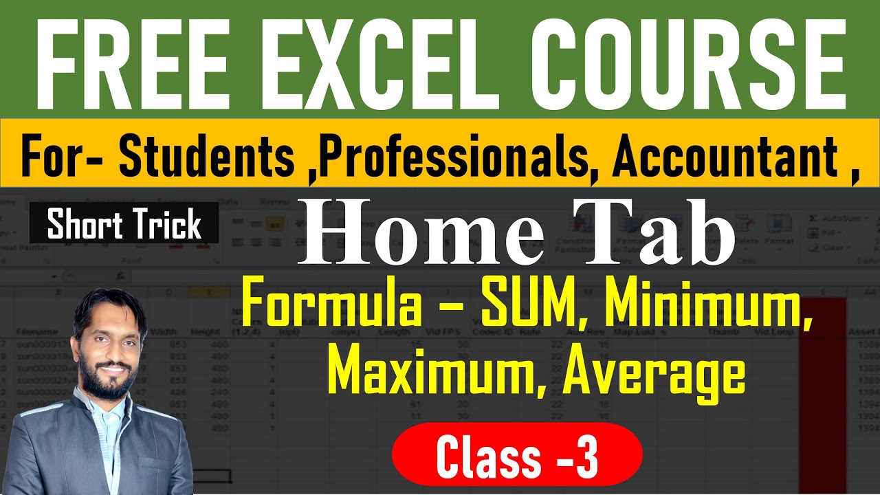 Excel Tutorial for Beginners in Hindi - Class -3 Home Tab | Excel 2016 ...