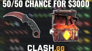 THIS $3000 WIN CAME TO DOWN A 50/50 COINFLIP ON CLASH.GG! INSANE CASE BATTLES!