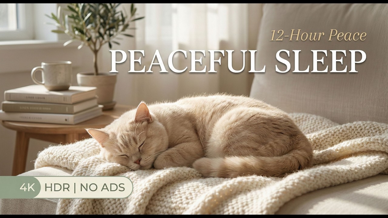 12 часов успокаивающей музыки для кошек 🐈 Музыка для спокойного сна 🎵 Нежные звуки для снятия 😴 с