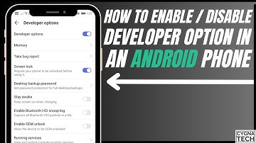 How To Enable/ Disable Developer Options In Android