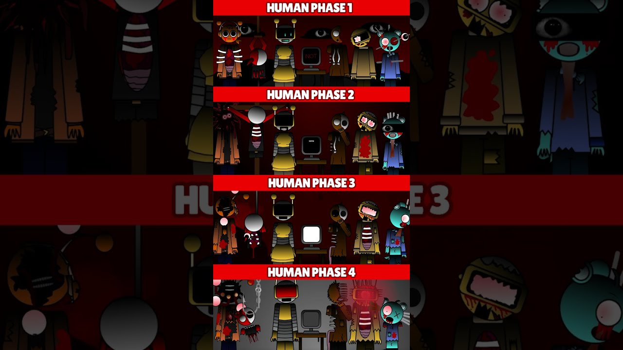 Incredibox Sprunki Human Phase 1 VS 2 3 4 MIX HORROR VERSION 