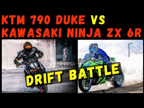 EPIC Drift Battle: KTM 790 DUKE vs KAWASAKI NINJA ZX 6R | 3