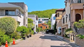 [4K] Walk the peaceful Unjungdong luxury village in Pangyo Korea 고급주택이 있는 판교 운중동의 조용한 일요일 산책, 임장 투어
