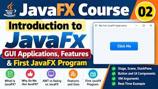 JavaFX Course | 02 - Introduction to JavaFX | GUI Applications, Features & First JavaFX Program
