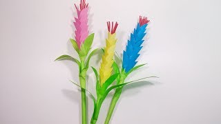 DIY Heliconia Flower with Color Paper|  Making Paper Flower, Jarine's Crafty Creation