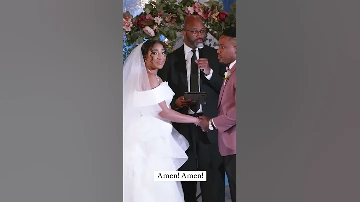 The wedding officiant speaking on behalf of the bride and groom!  Funny moment #weddingmoments