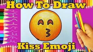 How To Draw A Kiss Emoji Easy ?