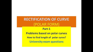 20) Rectification of curves in polar form - Most important  problems | Engineering mathematics