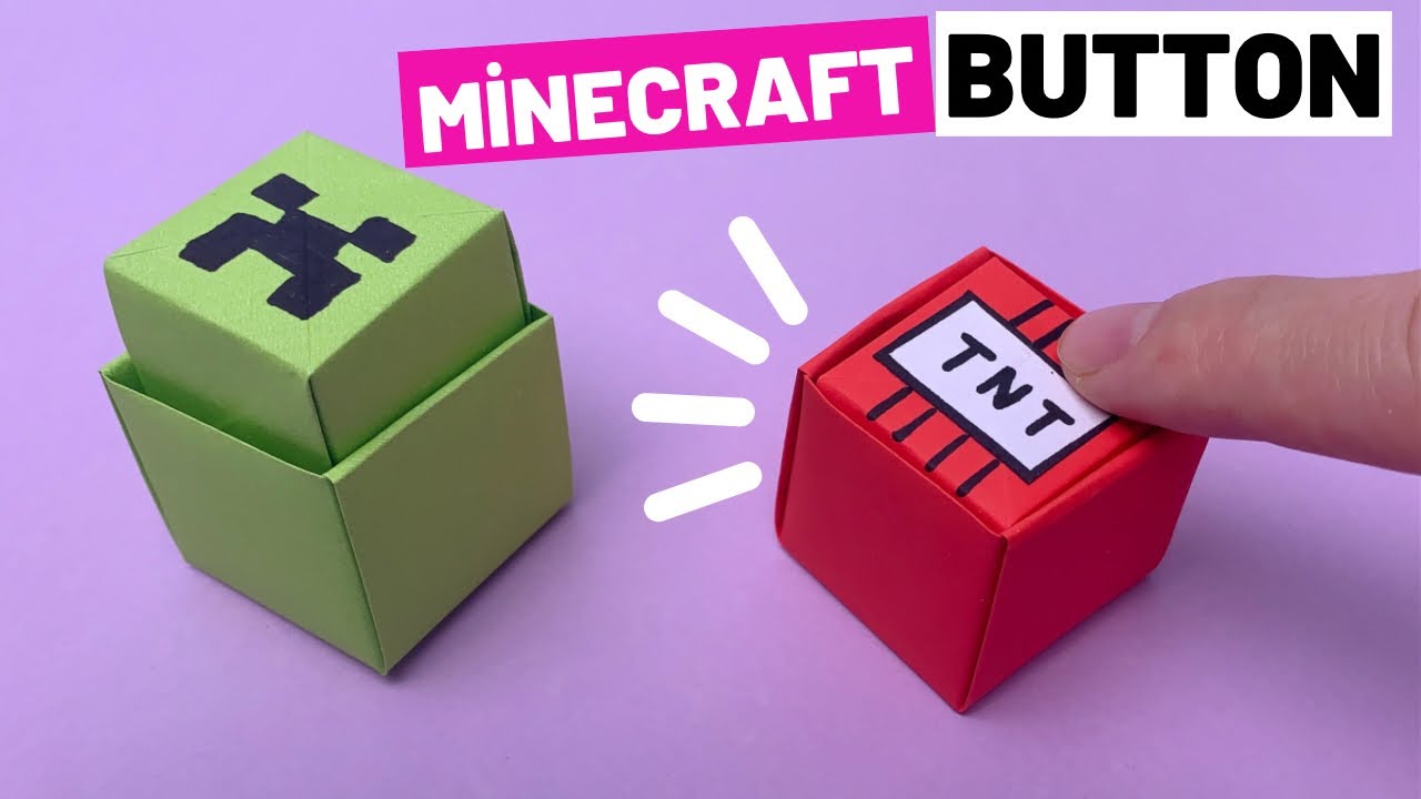 Origami Kağıttan MİNECRAFT Pop İt Buton Yapımı Origami Oyuncak YouTube