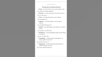 8 Parts of Speech in English with Examples