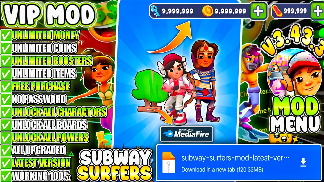 Subway Surfers Mod Menu 🤑🤯 V15.10 Unlimited Money/Unlocked All