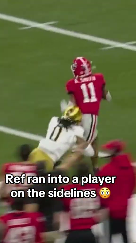 Ref ran into a player on the sidelines ?