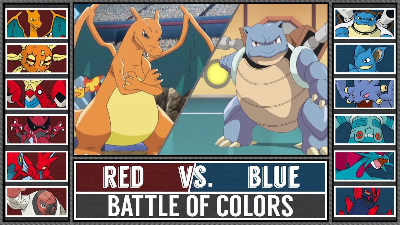 Red and Blue  Pokemon red, Pokemon moon, Pokémon red and green