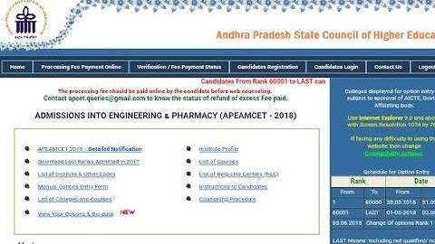 How To Check Already Submitted College List Ap Eamcet 2018