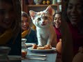 A white fluffy cat is making chocolate🤍🐱🍫🍫