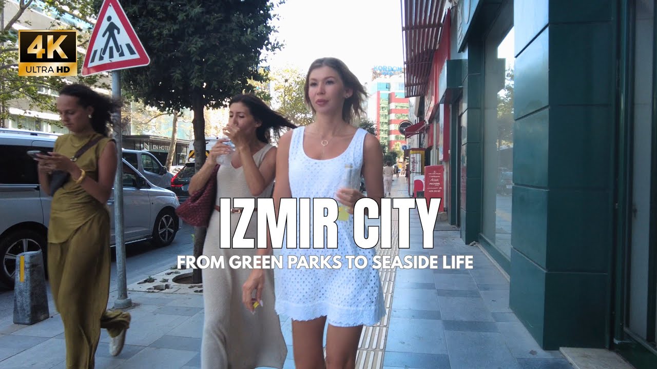 Izmir, तुर्किये | Ziya Gökalp बुलेवार्ड | तटीय सैर 4K