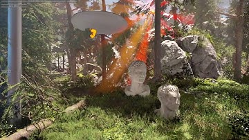 GIBLION 2024 stylized rendering with LUMINA Real time GI and Sky Master volumetric clouds & lights F