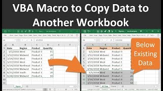 Vba Macro To Copy Data From Another Workbook In Excel Youtube